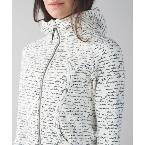 Lululemon Rare Scuba Hoodie II Sz 8 Manifesto Script Ghost RARE Jacket Size 8 - Picture 3 of 16